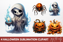 Watercolor Halloween Sublimation Clipart PNG Product Image 1