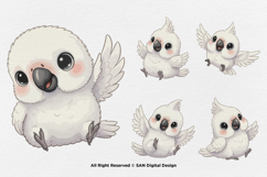 15 Bundle Watercolor White Baby Parrot Cute Bird Macaw Product Image 5