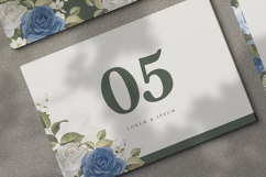 beautiful wedding invitation card with roses blue flower Product Image 5