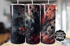 Black Red And Liquid stained Glass - Tumbler PNG Design Product Image 1