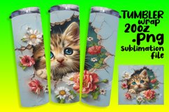 Flower and Animals Tumbler Wrap: 3D Wall Hole Design Product Image 1