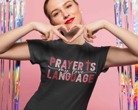 Prayer is my Love Language Distressed Christian Valentine Product Image 2