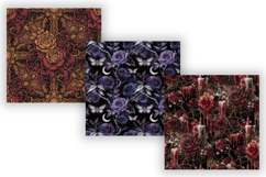 Gothic Rose Thorn Dark Floral Paper, Seamless Dark Pattern Product Image 4
