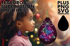 Chic Teardrop Earrings PNG Ideas, Neon Xmas Product Image 1