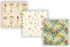 Wildflower Meadow Digital Paper Pack, Seamless Watercolor Product Image 3