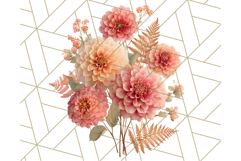 Fall Flower Bouquets Clipart PNG, Autumn Floral Clip Art Product Image 5