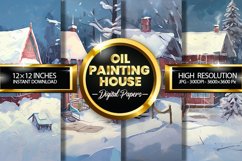Oil Painting House Digital Papers - 04 Variations Product Image 1