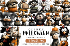 Quirky Halloween Clipart Bundle | Cute Spooky PNG Set Product Image 1