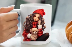 Cute Christmas Little Girl Sublimation Clipart Product Image 5