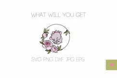 Nursery Round Design for Baby Girl - Welcome Sign SVG Product Image 2