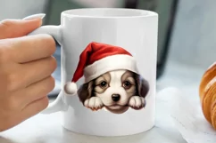 Christmas Peeking Dogs Clipart, Christmas PNG Product Image 5
