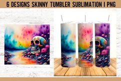 Colorful Skull Tumbler Sublimation Design PNG I 20oz Tumbler Product Image 5