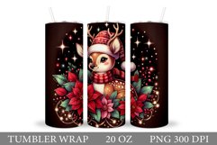 Christmas Deer Tumbler Design. Christmas Tumbler Sublimation Product Image 1