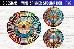 Stain Glass Dragonflies Wind Spinner Sublimation PNG Product Image 1
