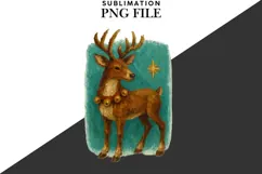Oil painted reindeer png design for T-shirts Product Image 2