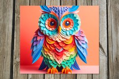3D papercut Owl | skinny tumbler Sublimation design bundle Product Image 5