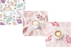 Coffee Shop Sweet Pastel Seamless Pattern, Digital Paper Product Image 5