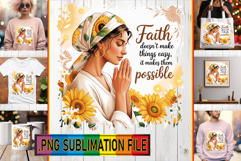Elegant Tote Bag Gift Ideas PNG, Praying Woman Product Image 1