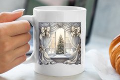 Cute Silver Christmas Watercolor Clipart, Christmas SVG Product Image 5