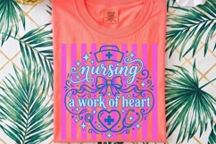 Preppy Striped Nurse PNG, Coquette Nurse Life png. Product Image 3