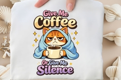 Give Me Coffee Or Give Me Silence Funny Grumpy Cat Coffee Product Image 5