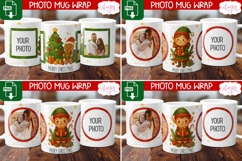 BUNDLE Christmas photo mug wrap PNG, Cute gingerbread man Product Image 5