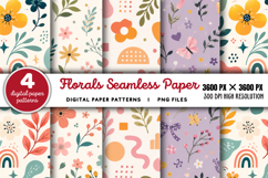 Checkered Florals Seamless Pattern PNG Product Image 1