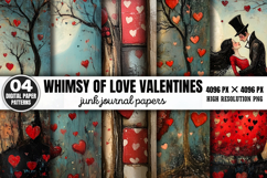 Whimsy of Love Valentines Collage Patterns PNG Product Image 1