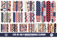 4th Of July Brushstrokes Clipart Product Image 1