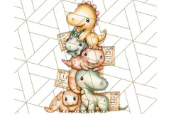 Cute Cartoon Dinosaur Clipart PNG, Prehistoric Animals PNG Product Image 5