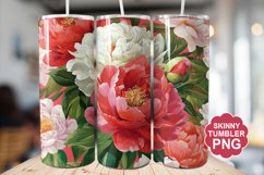 Summer Peony Flowers Tumbler | Summer Tumbler Wrap Product Image 1