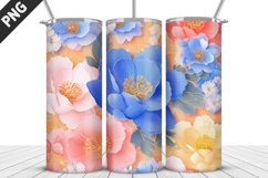 3D Flowers Tumbler Wrap | Sublimation Design | Tumble PNG Product Image 2