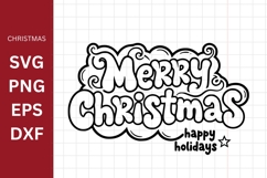 Merry Christmas SVG, Silhouette, Cricut Product Image 1