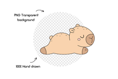 Kawaii Capybara Clipart Set, Cute Capybara Png, Animal Svg Product Image 5