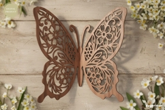 3D Floral Butterfly Laser Cut | Glowforge | SVG Product Image 1
