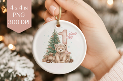 Baby Teddy Bear 1st Christmas Sublimation PNG - Ornament Art Product Image 1