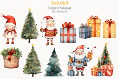 Santa Character Christmas Watercolor 30 Cliparts Collection Product Image 5