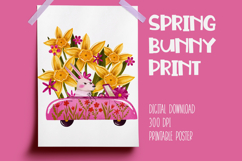 Spring Bunny Wall Art Printable, Easter Nursery Print Product Image 1