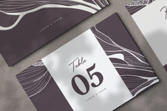 elegant wedding invitation card with line art flower Product Image 5