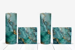 Blue Marble Tumbler Template, Gold Glitter Tumbler Design Product Image 5