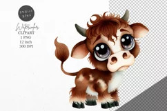Highland cow clipart, Farm animals, Kids drawing. Product Image 1