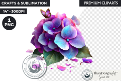 Royal Hydrangea Guardian Fantasy Warrior Floral Graphic Product Image 1