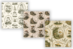 Mushroom Forest Toile Digital Paper, Seamless Watercolor Product Image 5