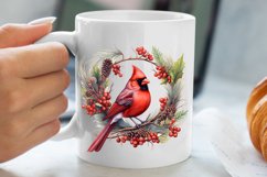 Christmas Cardinal Watercolor Clipart, Christmas Cardinal Product Image 5