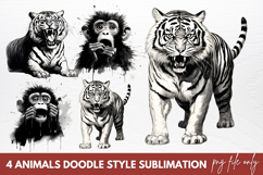 Animals Doodle Style Sublimation Product Image 1