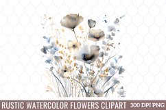 Watercolor Rustic Flowers Clipart Product Image 1