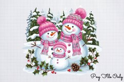 Pink Snowman Clipart Bundle PNG Product Image 6