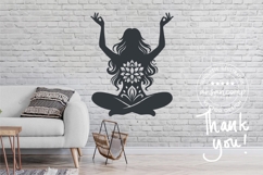 Elegant Yoga Silhouette with Lotus Flowers Product Image 5