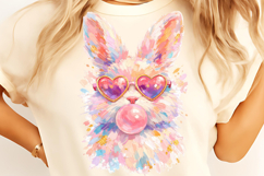 Preppy Painted Bunny for Easter PNG, Bunny Brushstroke PNG Product Image 2