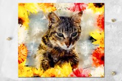 Cats &amp; flowers | skinny tumbler sublimation design bundle Product Image 5